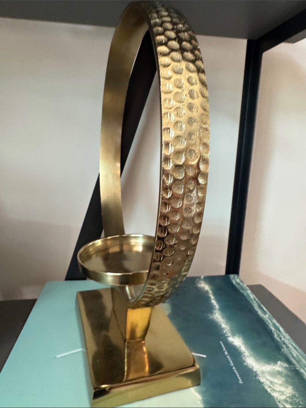 Gold Metal Circular Candle stand